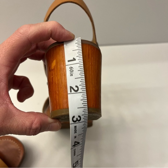 Lucky Brand Womens Hannela Brown Leather Boho Wooden Platform Sandals Size 9.5 - Picture 7 of 14